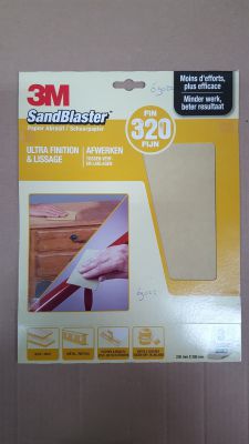 Sandpapier, 3M, P320, 4 Blatt dimmen. 230 x 280 mm