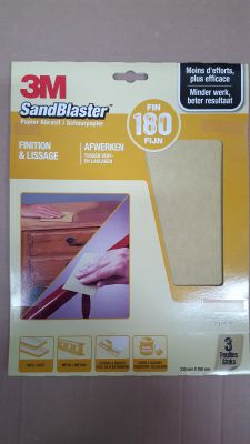 Sandpapier, 3M, P180, 4 Blätter dimmen. 230 x 280 mm